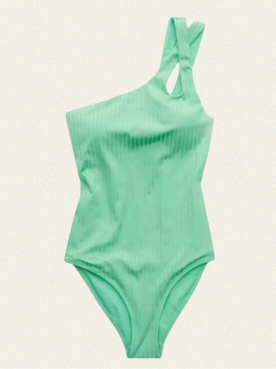 aerie Other - Aerie Ribbed Shine Asymmetrical One Piece Swimsuit